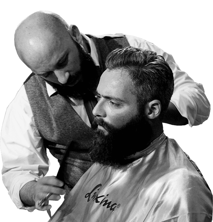 Barber Trimming Client Beard 1 Barber Trimming Client Beard 1